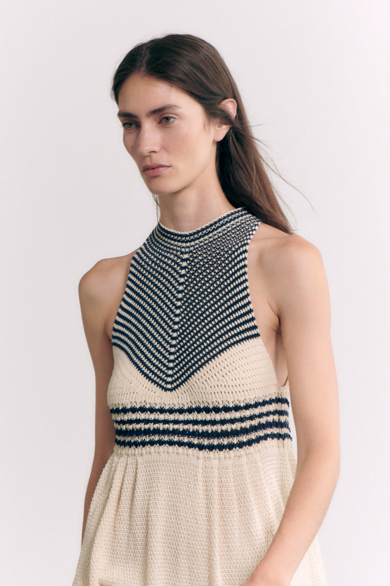 Textured Halter Dress