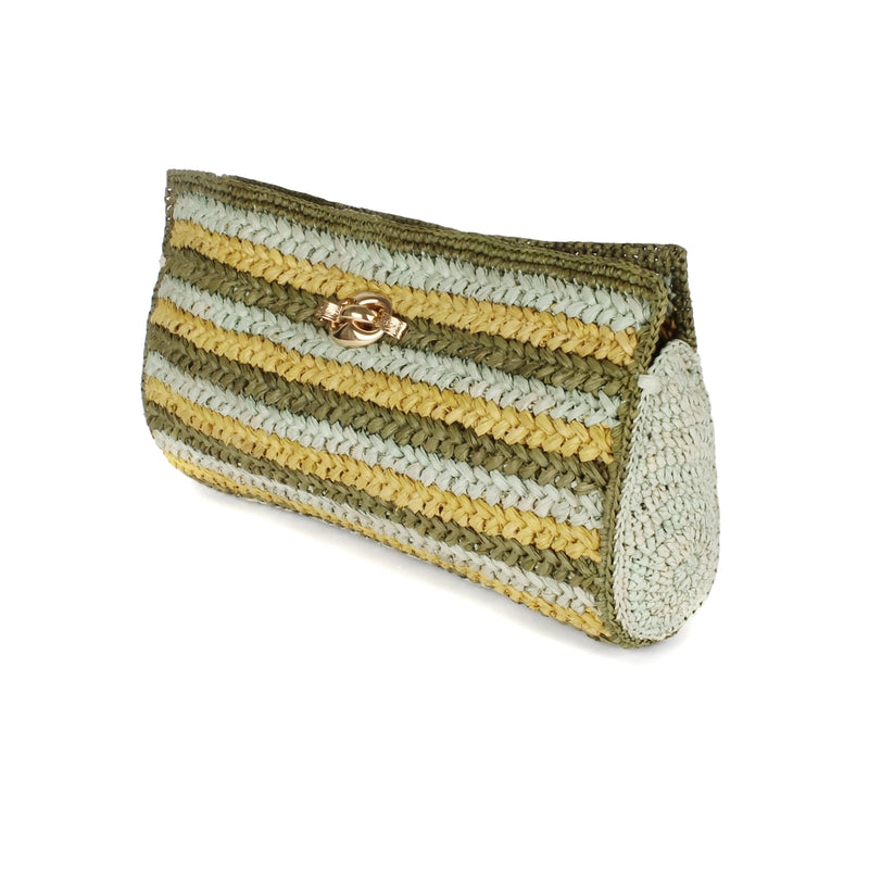 Uptown Raffia Clutch