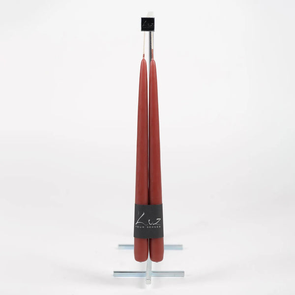 Taper Candle Pair| Red Brick