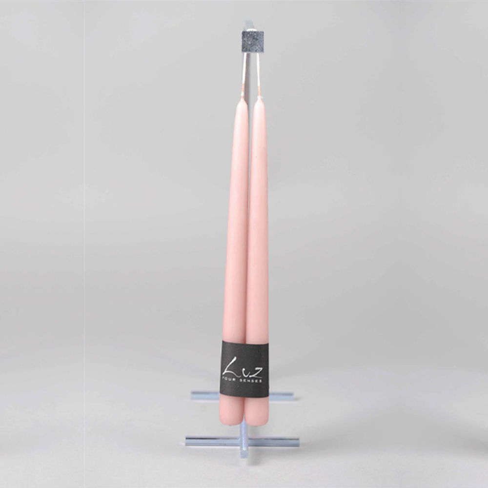 Taper Candle Pair | Suede Rose