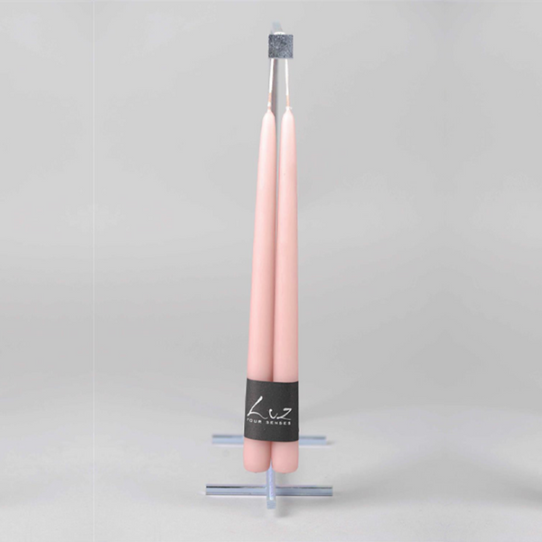 Taper Candle Pair | Suede Rose