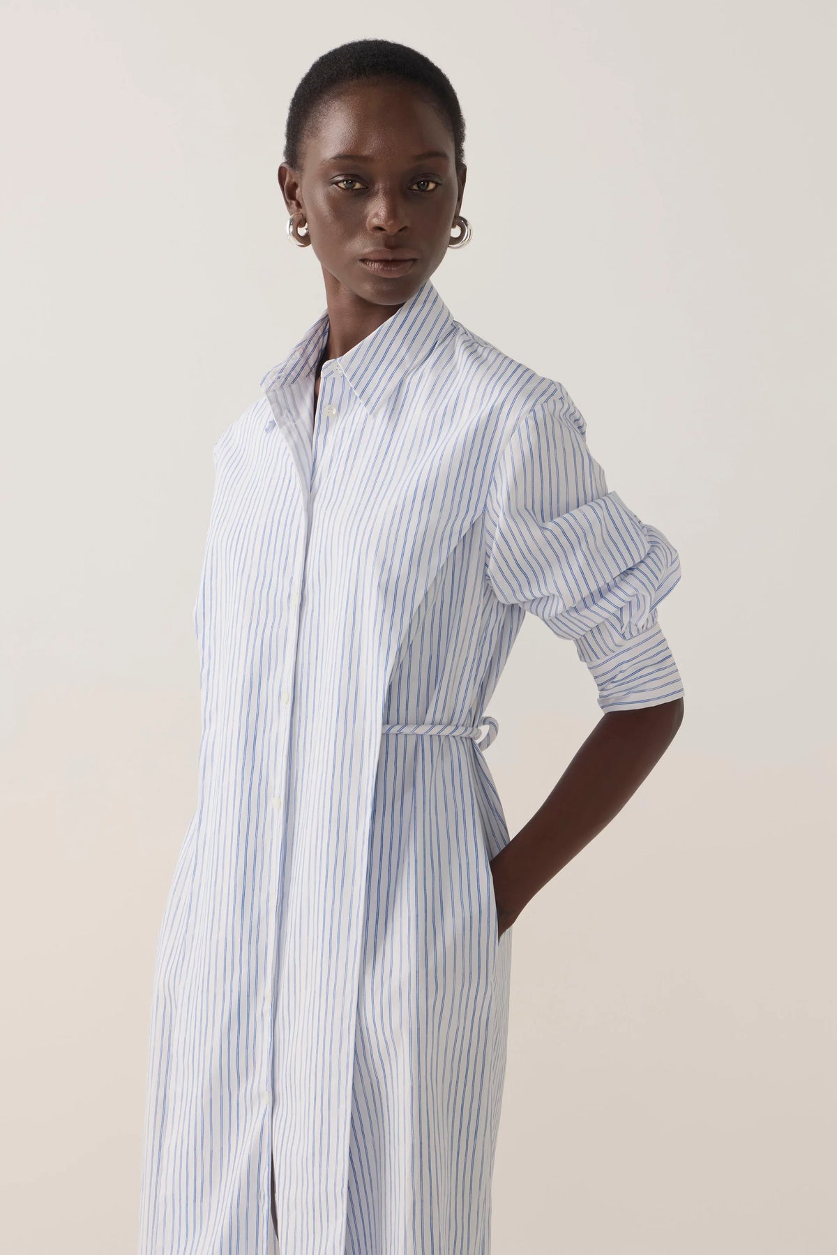 Rumi Dress | Blue Double Stripe