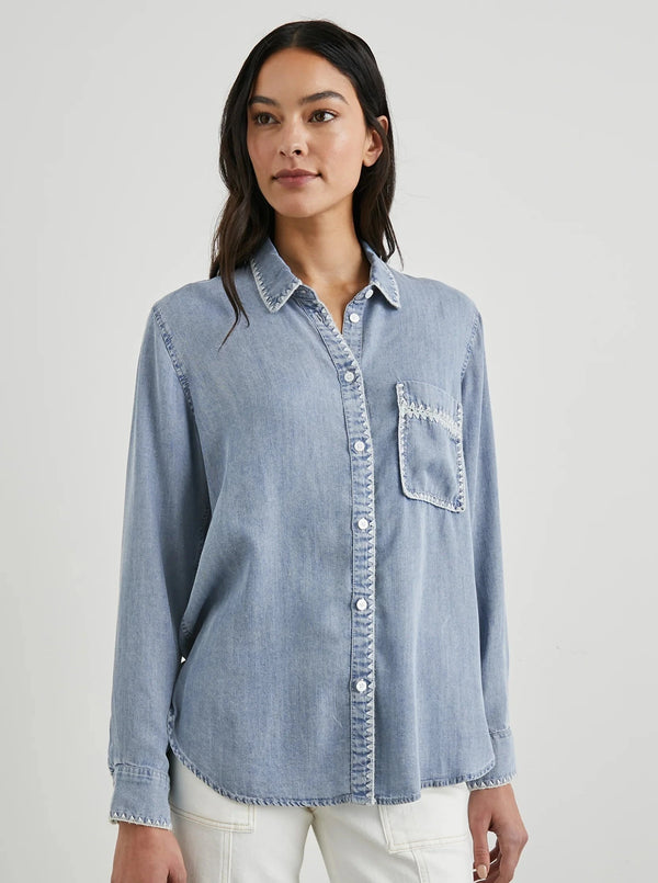 Saya Button Down Shirt  Cloud Wash