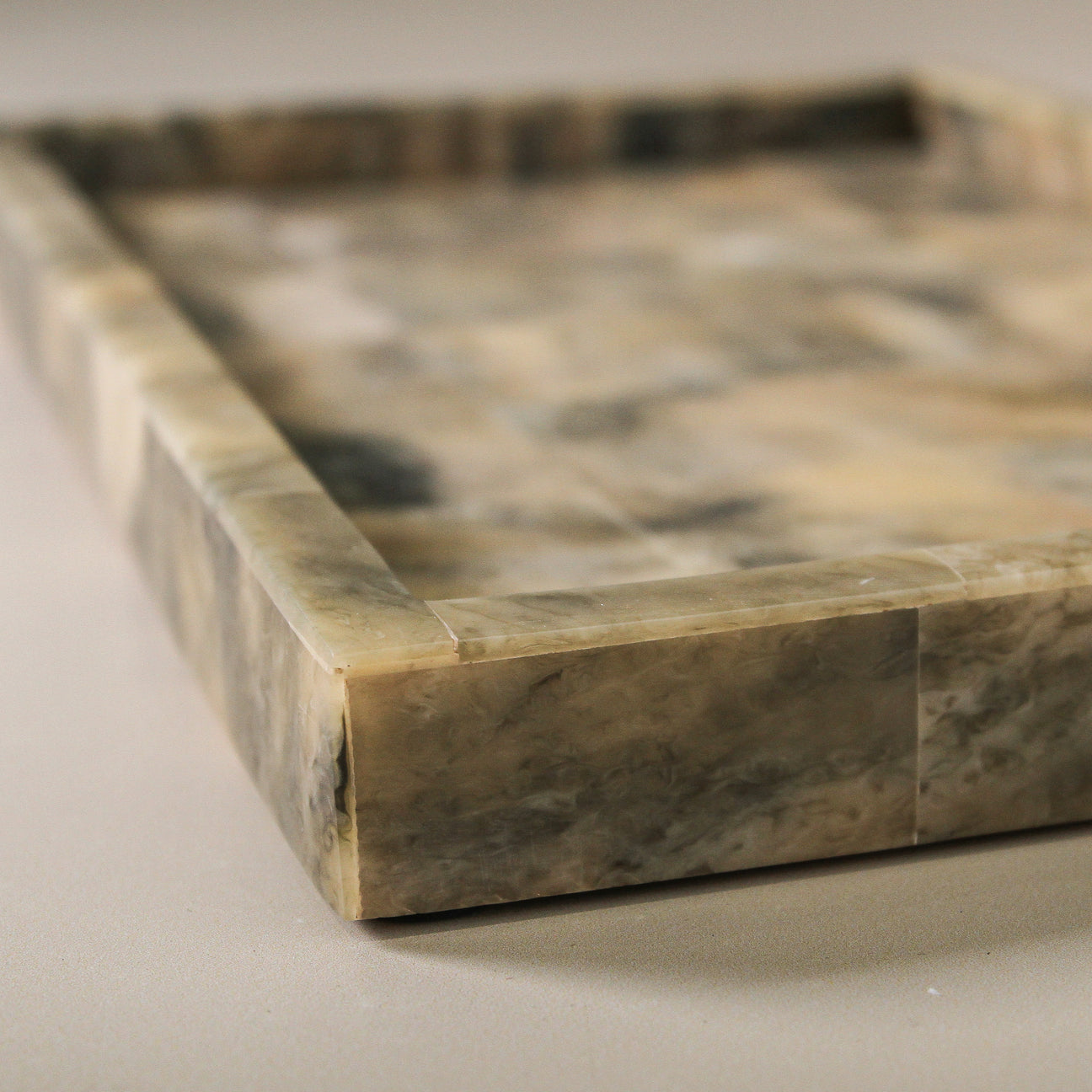 Sepia Horn & Resin Tray