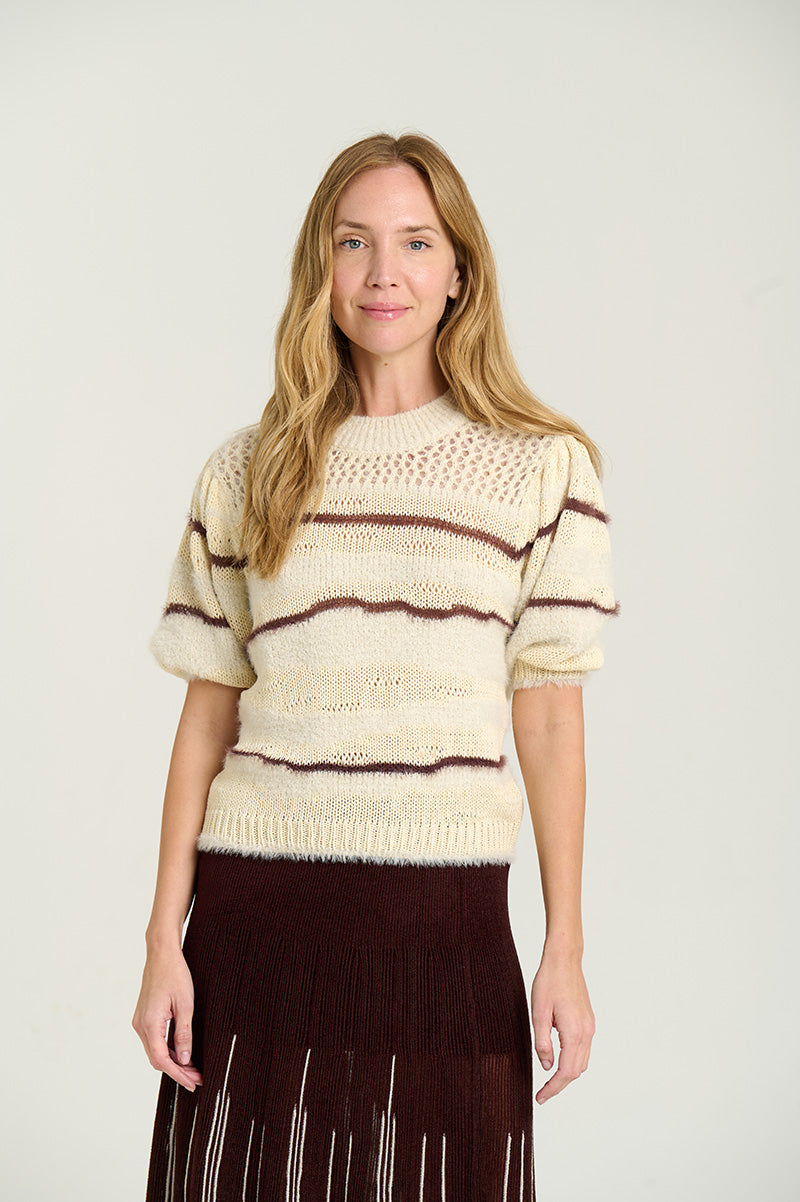 Stripe Knit Sweater S/S