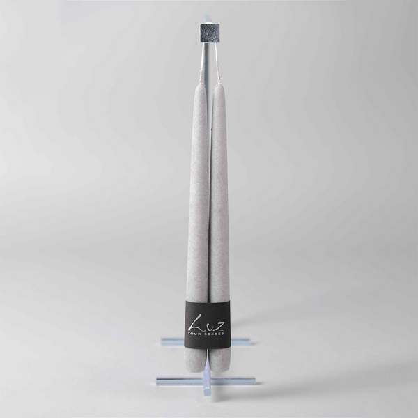 Taper Candle Pair| Suede Mouse Grey