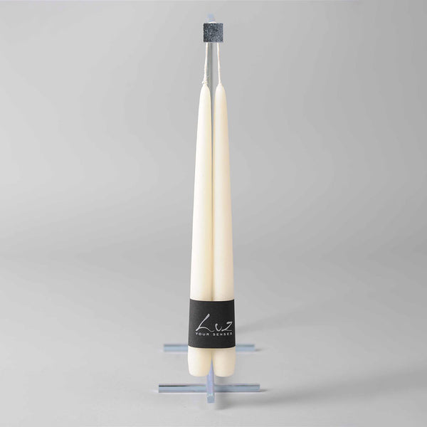 Taper Candle Pair | Suede Ivory
