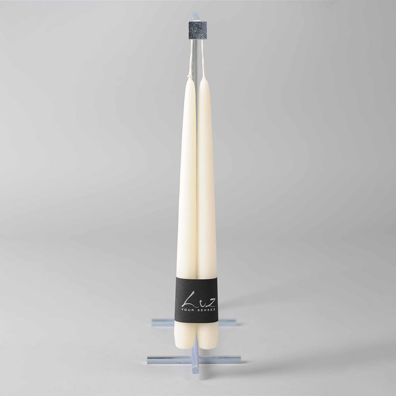 Taper Candle Pair | Suede Ivory