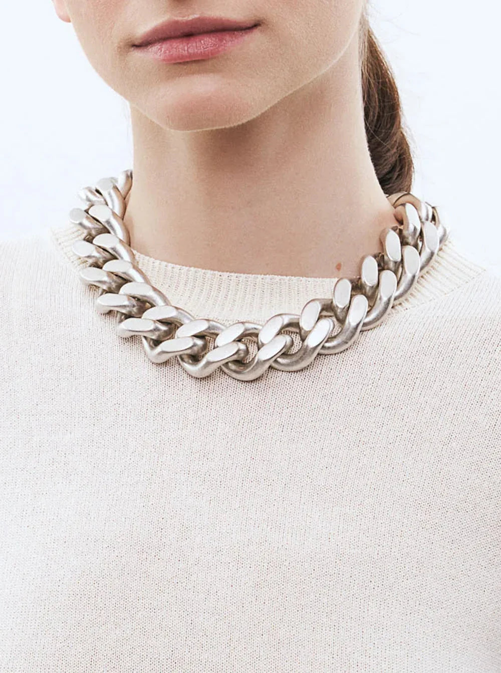 Flat Chain Necklace | Silver Vintage