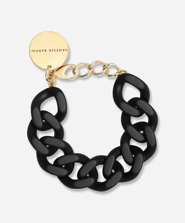 Flat Chain 2 Tone Bracelet |Black Matt