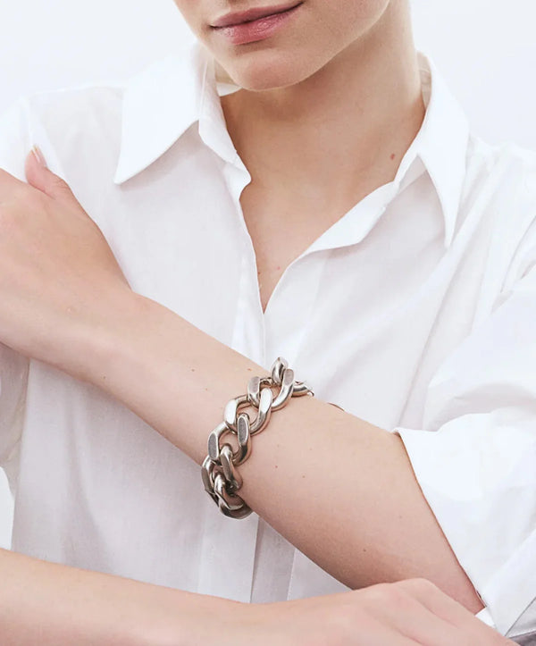 Flat Chain  Bracelet | Silver Vintage