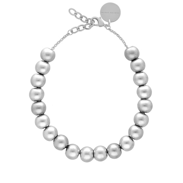 Small Beads Necklace Short | Silver