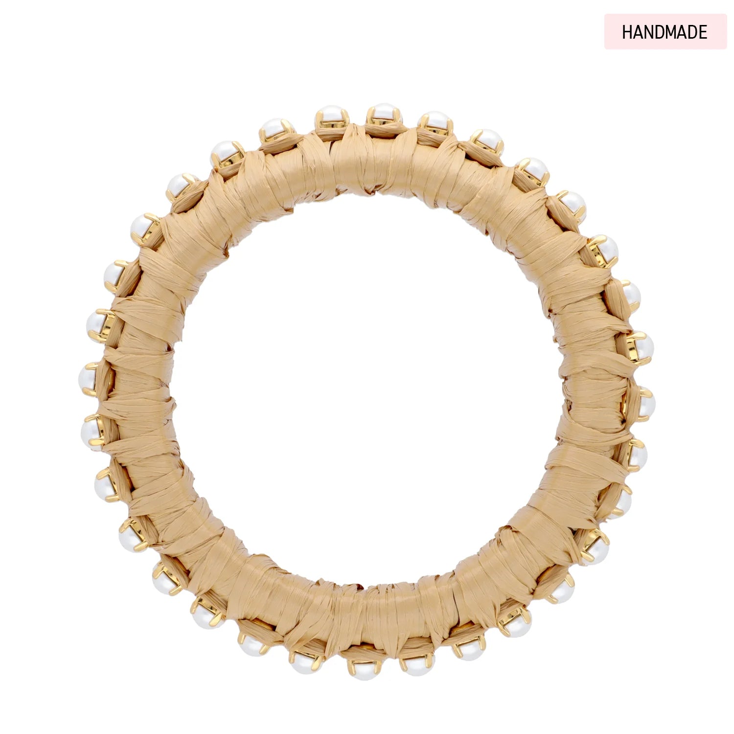 Raffia Pearl Bangle
