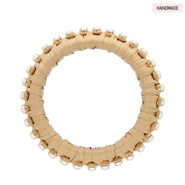 Raffia Pearl Bangle