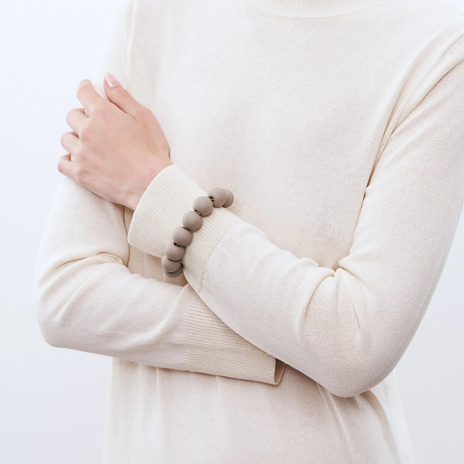 Beads Bracelet | Matt Light Taupe