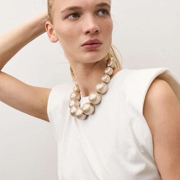 Beads Necklace | Champagner Pearl