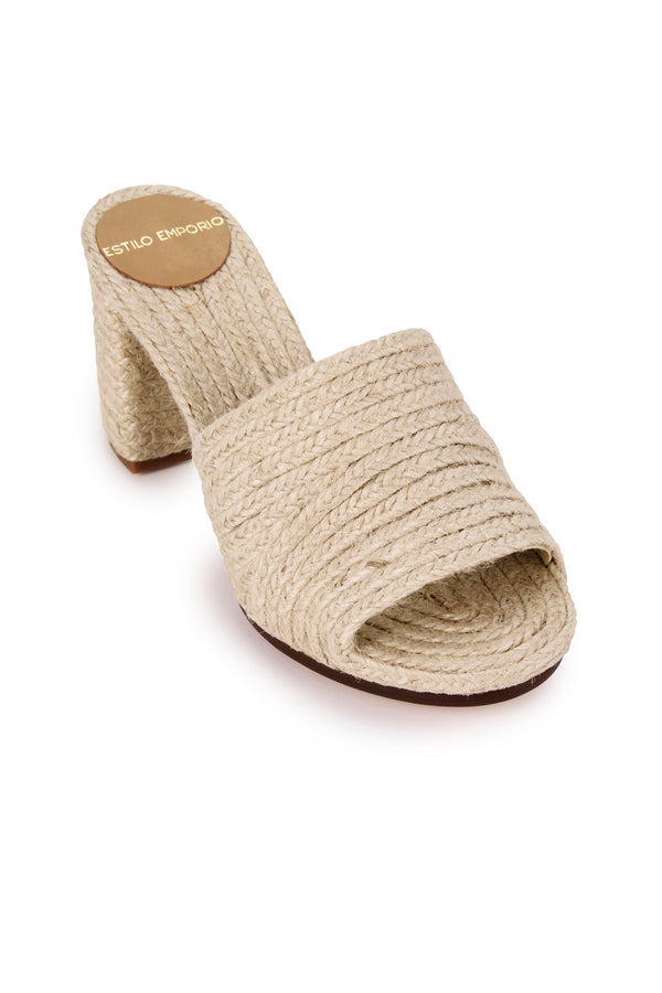 Natural Woven Jute Mule