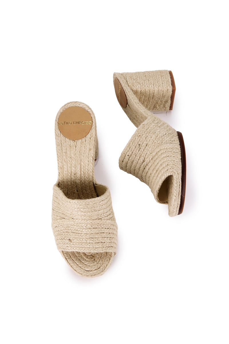 Natural Woven Jute Mule