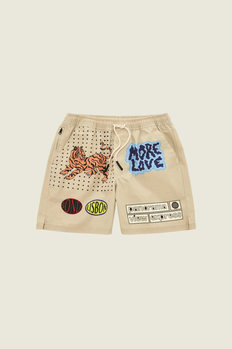 Tiger Love Canvas Shorts