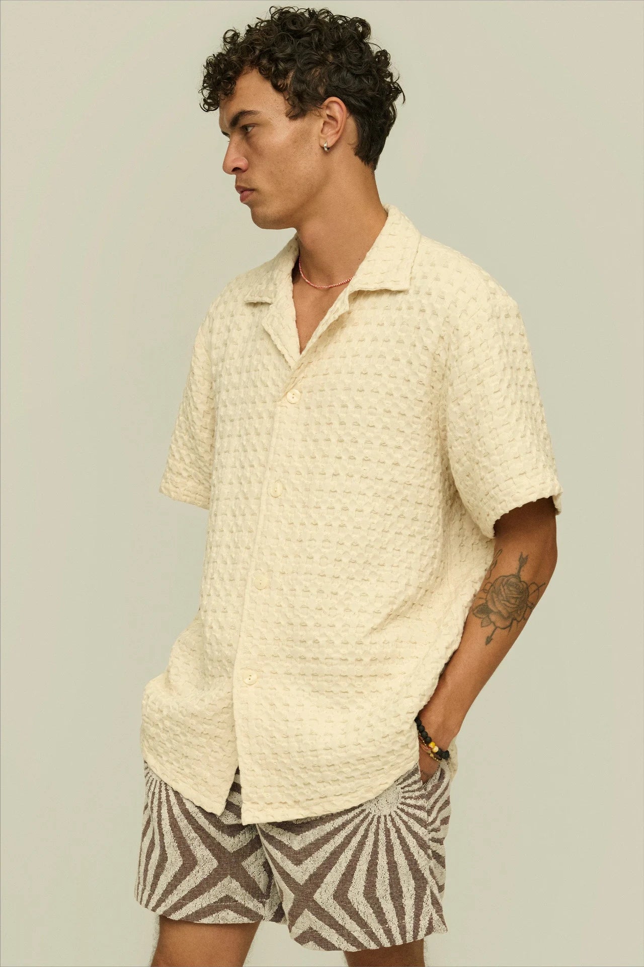 Ecru Cuba Waffle Shirt