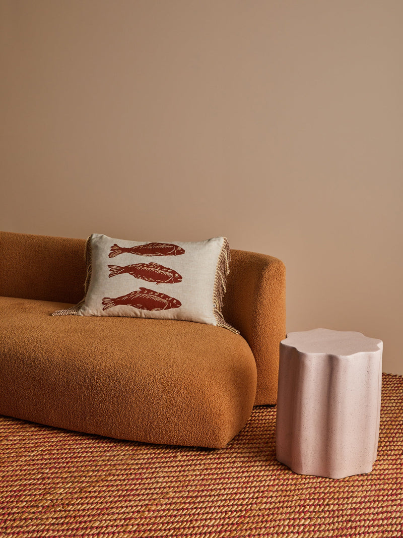 Sardines Tan Linen Cushion