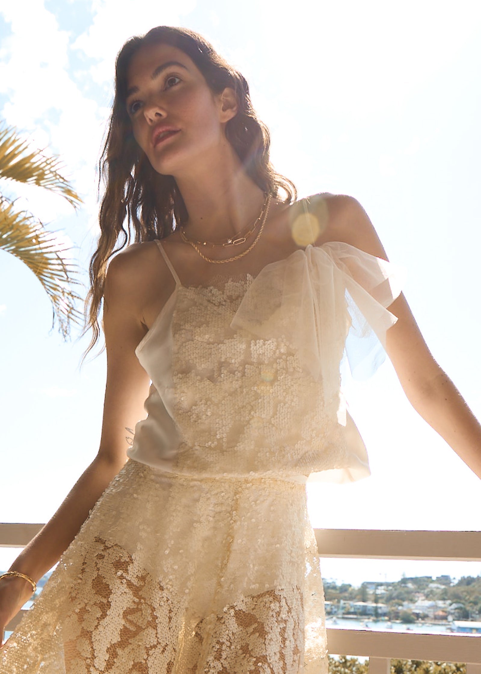 Cortona Silk Tulle Top