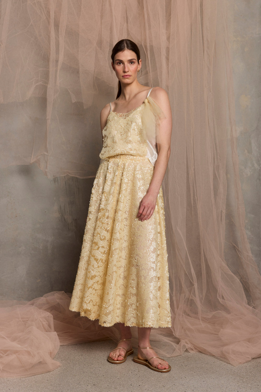 Cortona Silk Tulle Top