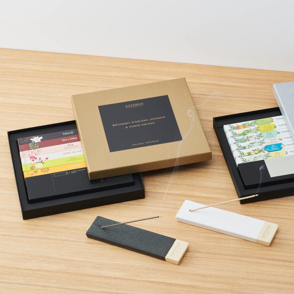 Japanese Incense Set with Rectangle Tray
