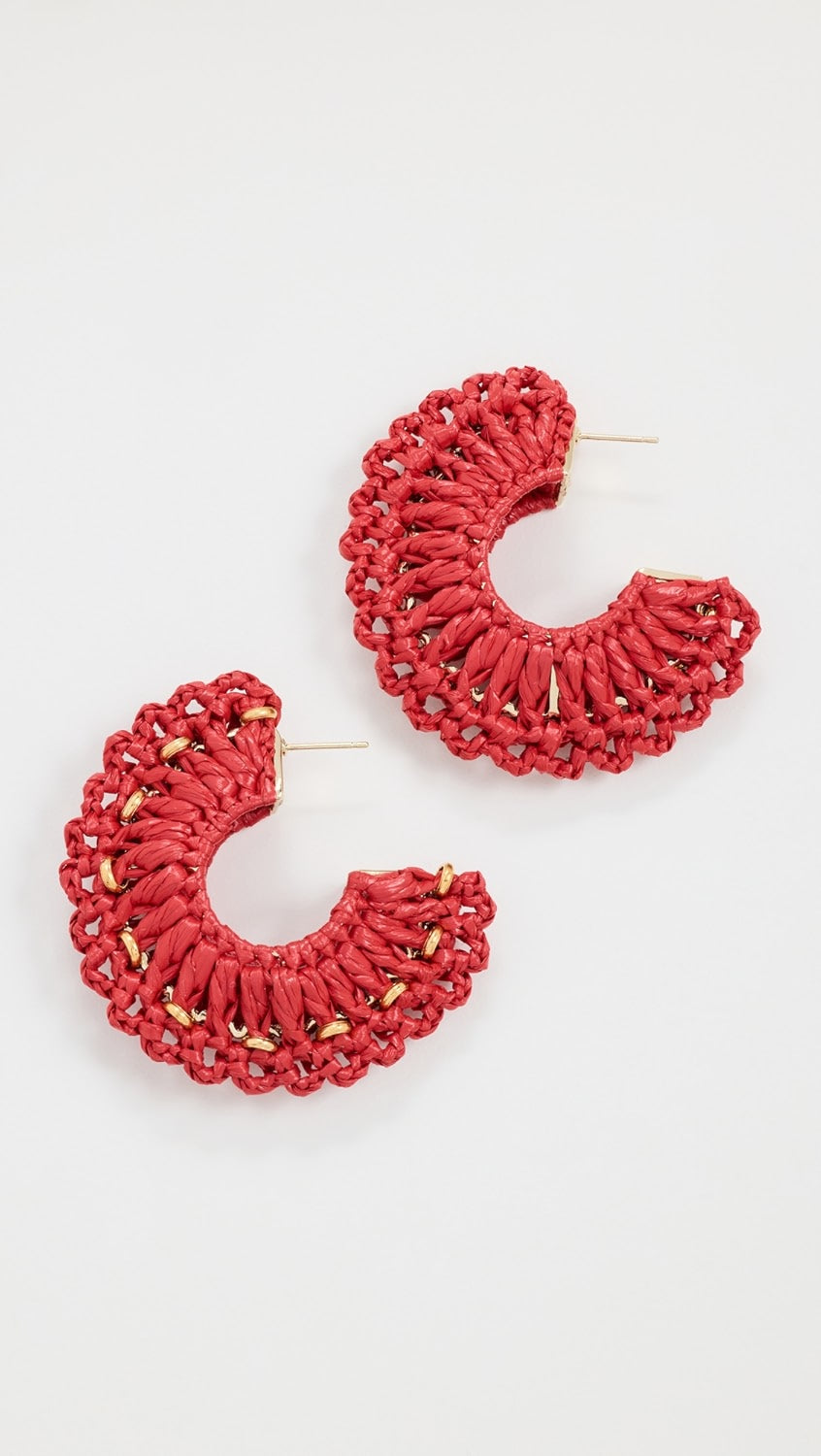 Crocus Raffia Hoop Earrings