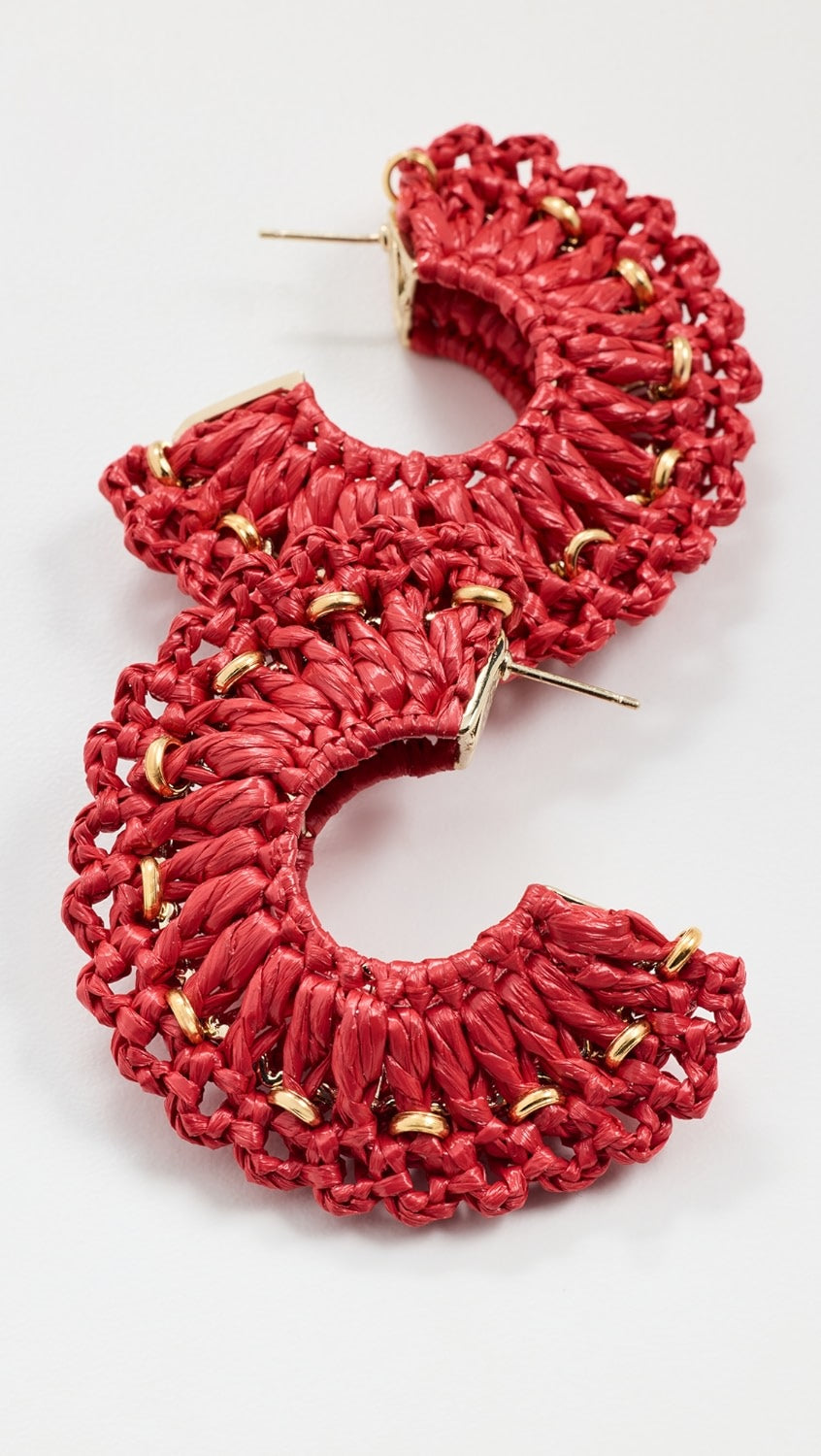 Crocus Raffia Hoop Earrings