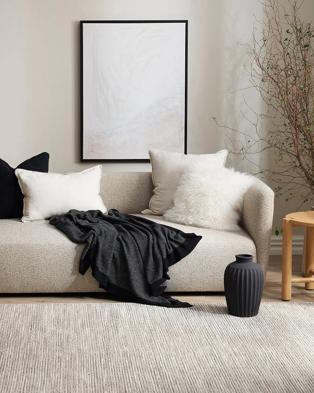 Meru Cushion | Nat White