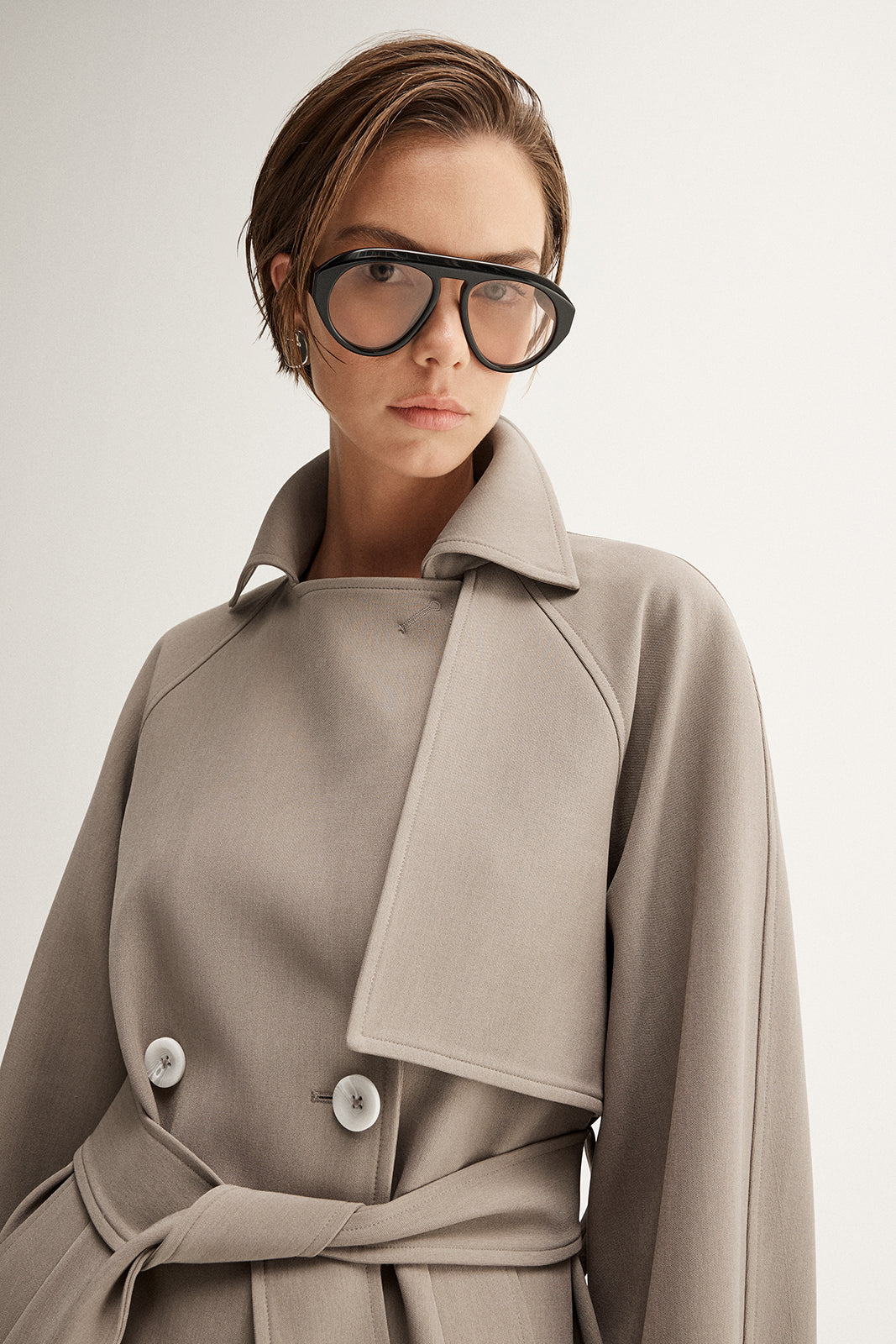 Selena Cropped Trench Coat