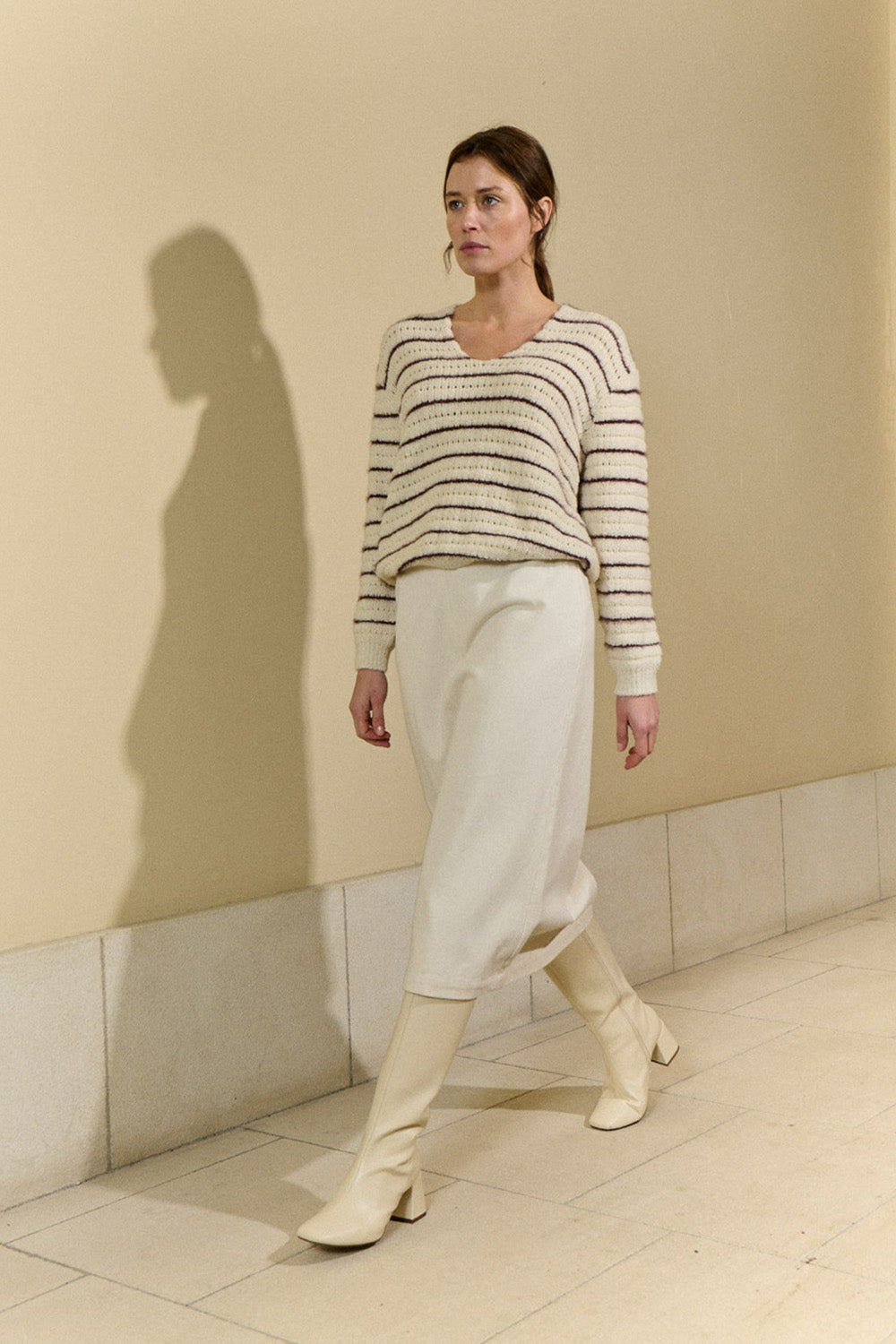 Stripe V-Neck Sweater L/S