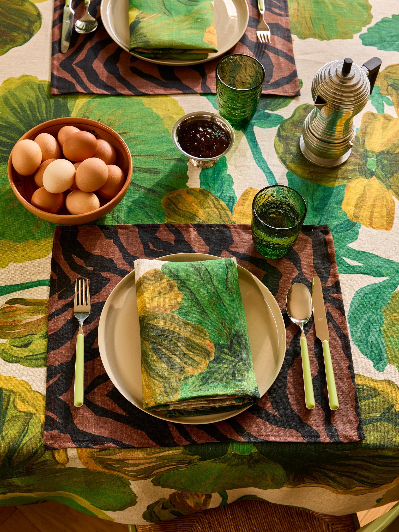 Wild Pansy Napkins Set | Verde