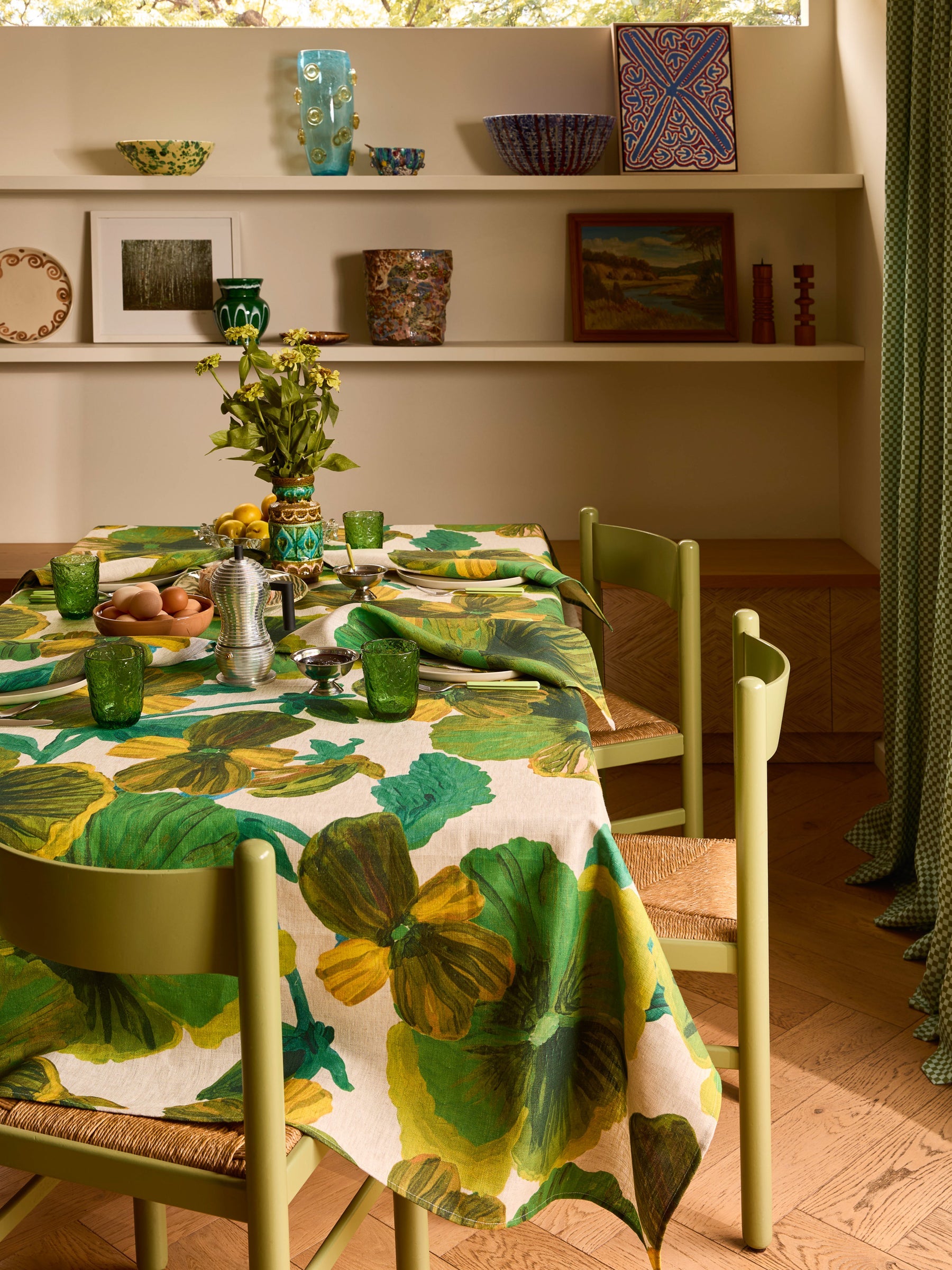 Wild Pansy Tablecloth | Verde