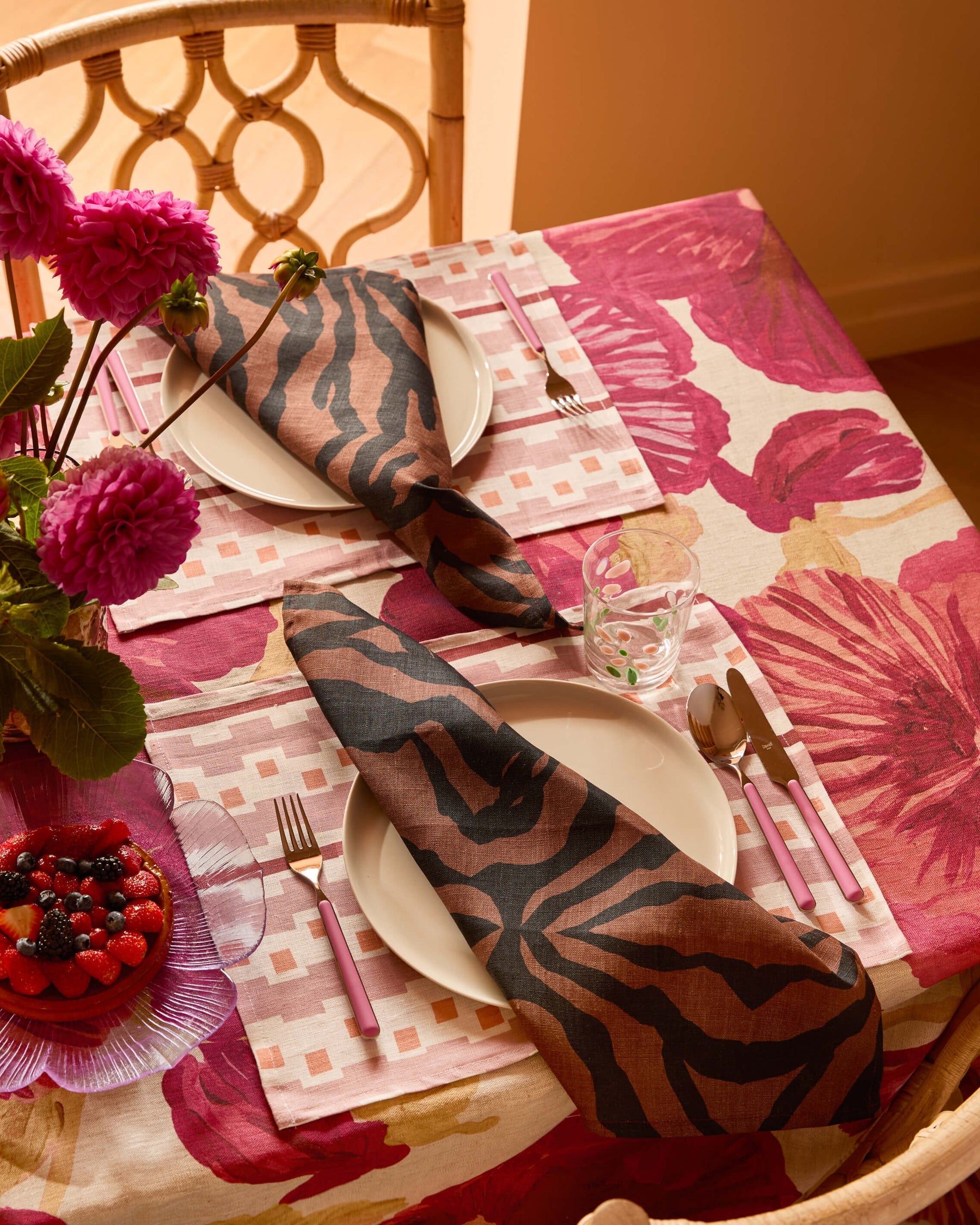 Zebra Napkins set | Chocolate