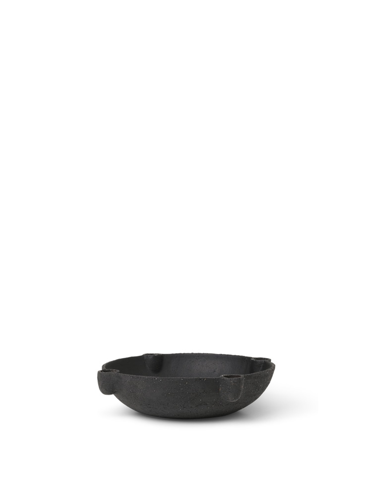 Bowl Candle Holder | Ceramic Dark Grey