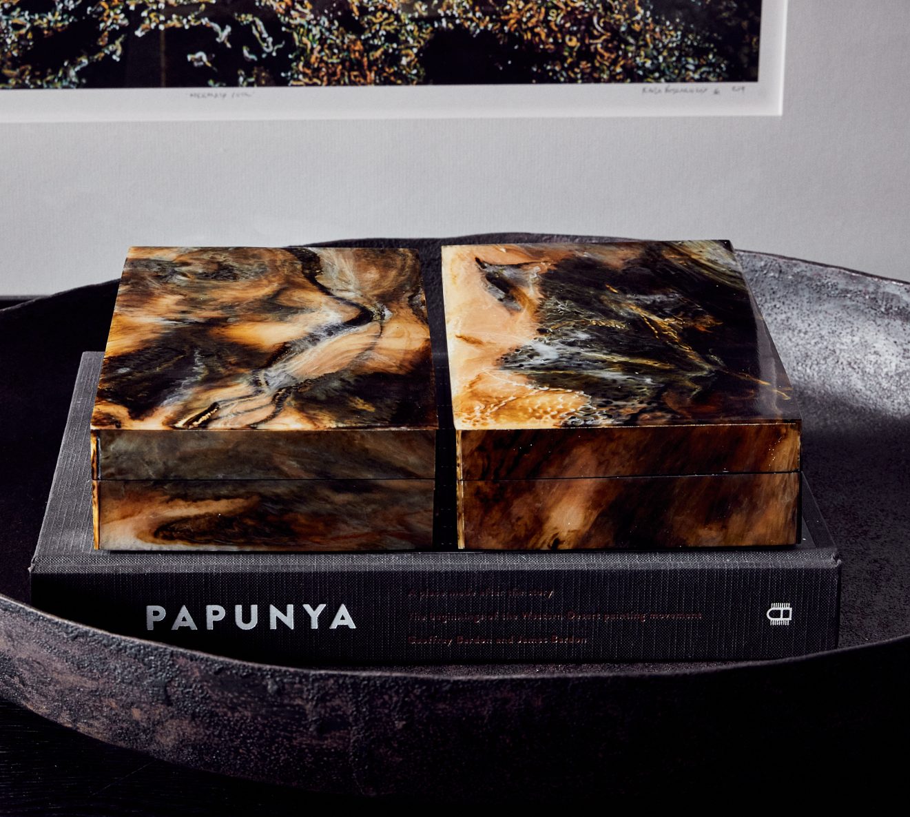 Safari Horn & Resin Square Box