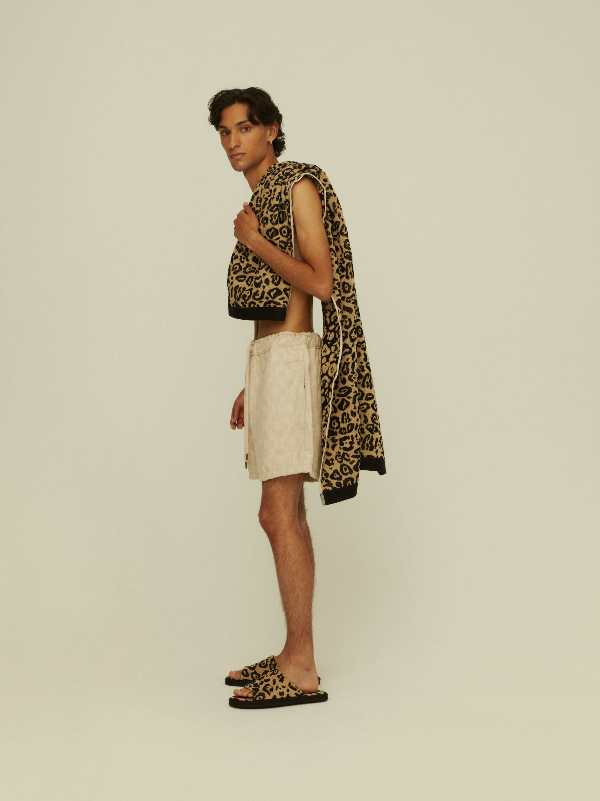 Beige Machu Terry Shorts