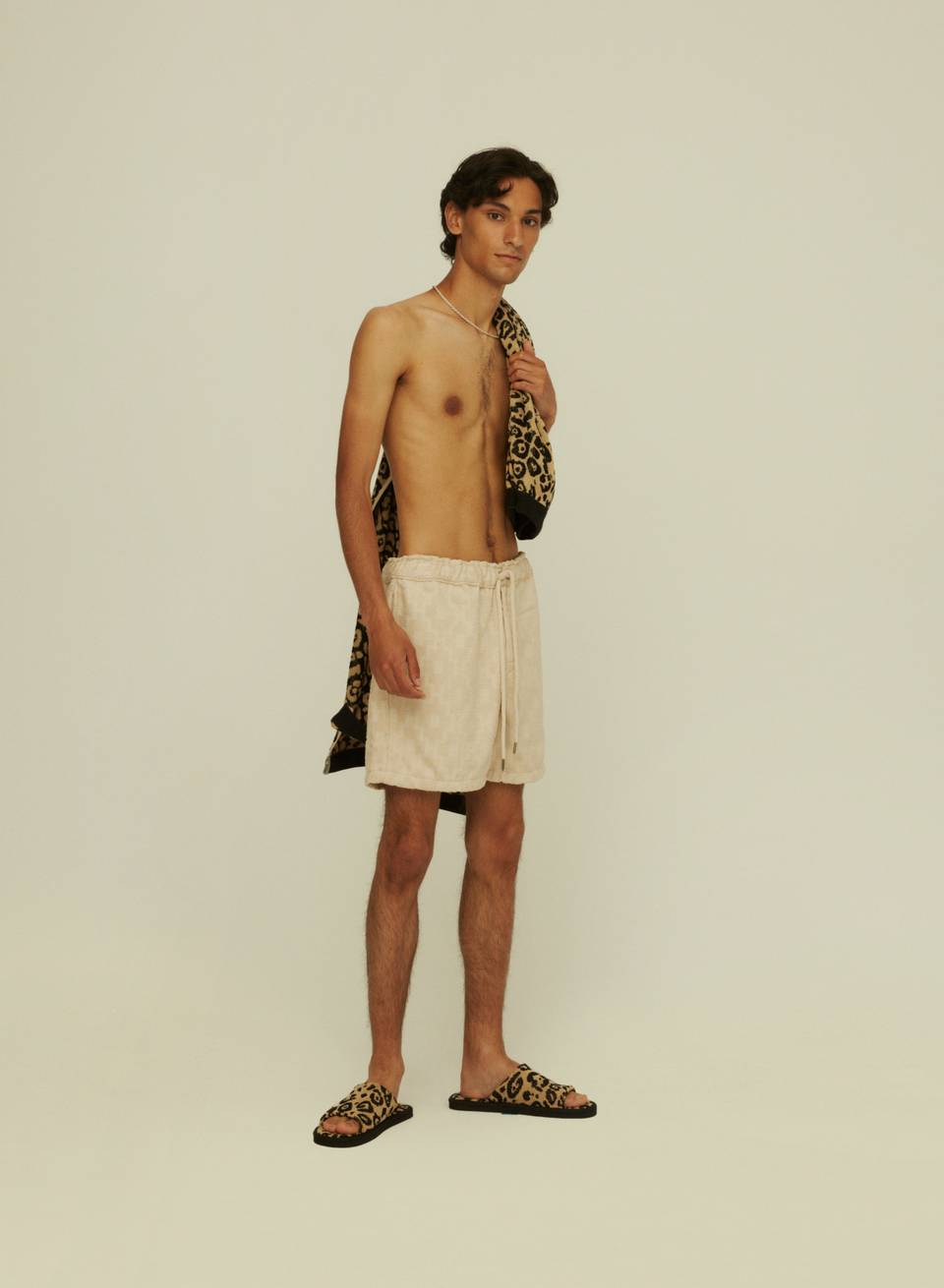Beige Machu Terry Shorts