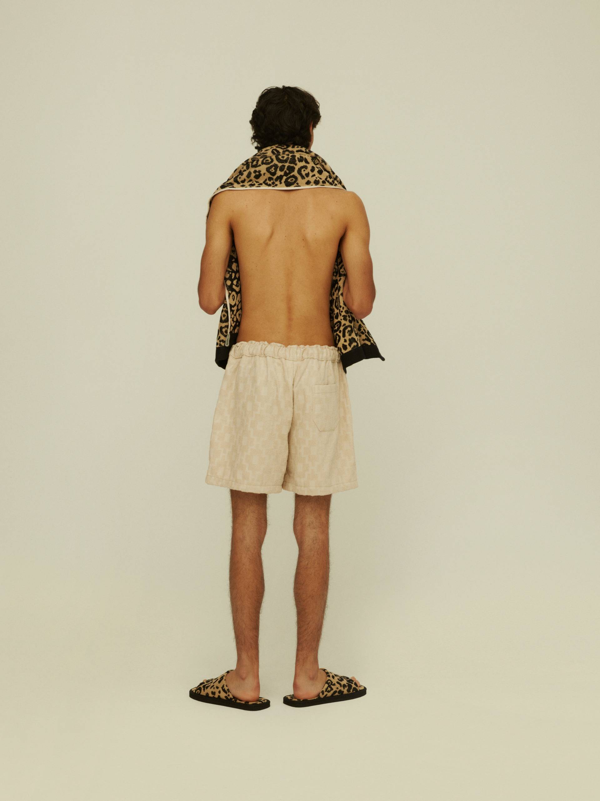 Beige Machu Terry Shorts