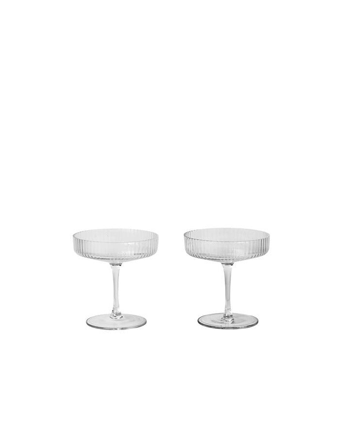 Ripple Champagne Saucer- Set Of 2