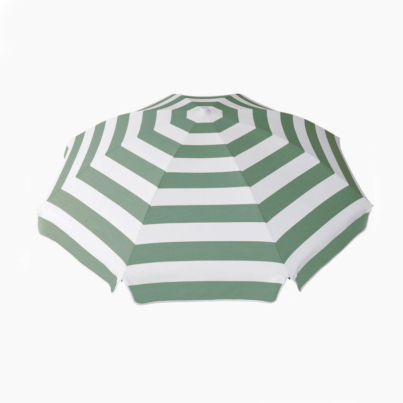 Luxury Beach Umbrella | Sage Stripe