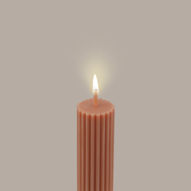 Column Pillar Candle Duo- Peach