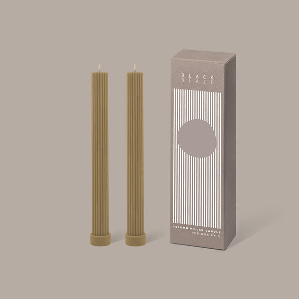 Column Pillar Candle Duo- Honey