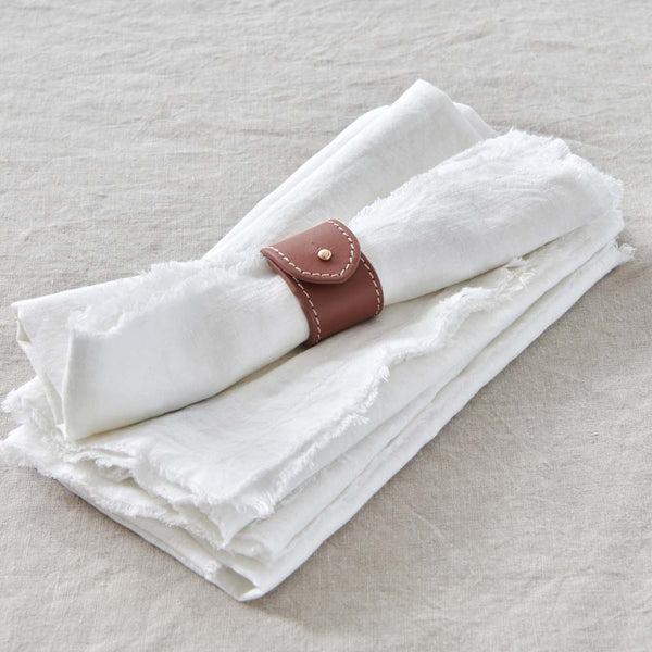 Soft Leather Napkin Rings Set of 4