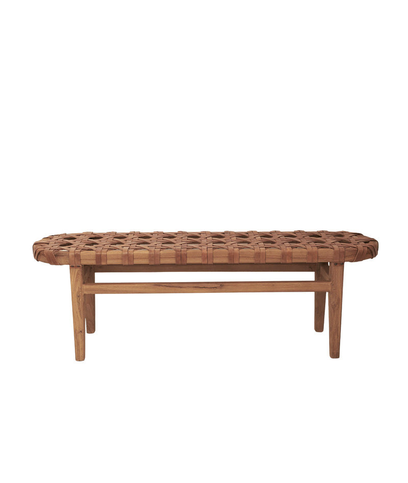 Ellery Woven Leather Bench Seat