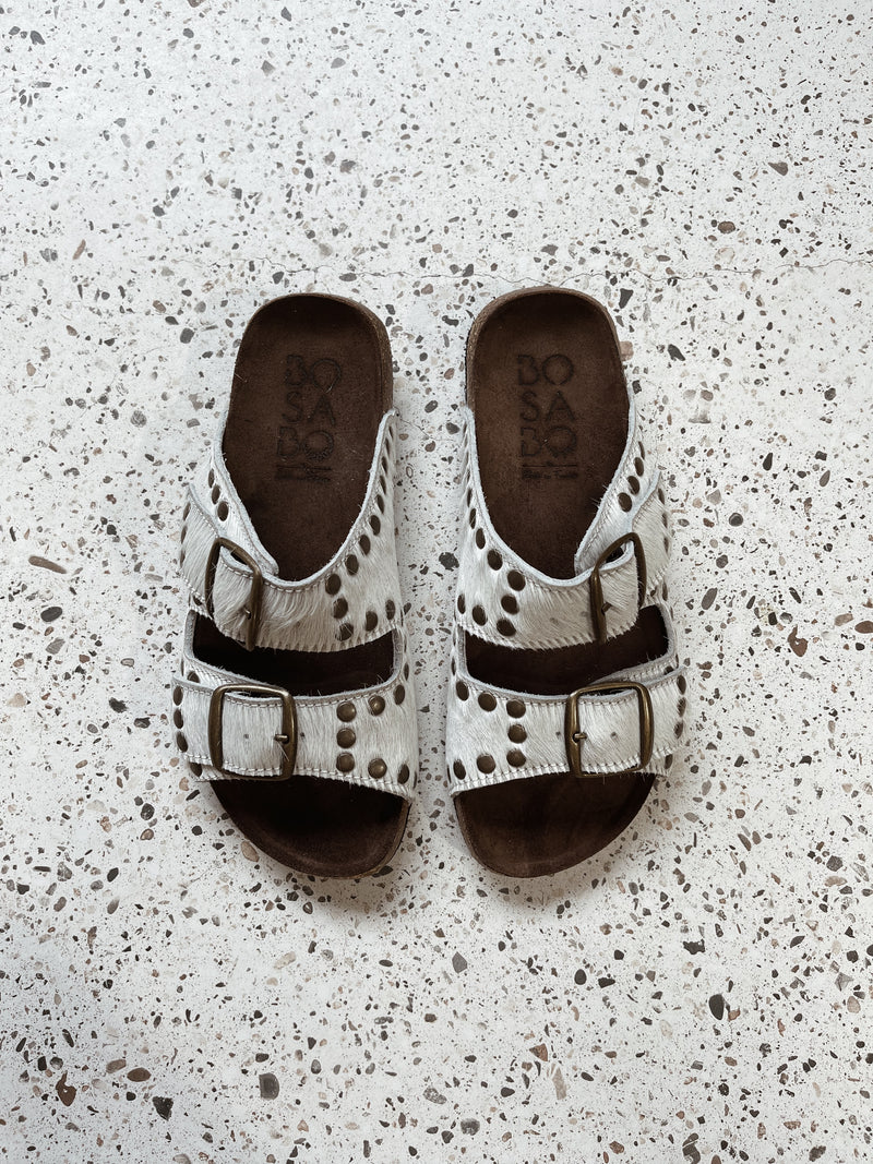 Isabel Stud Slide | White