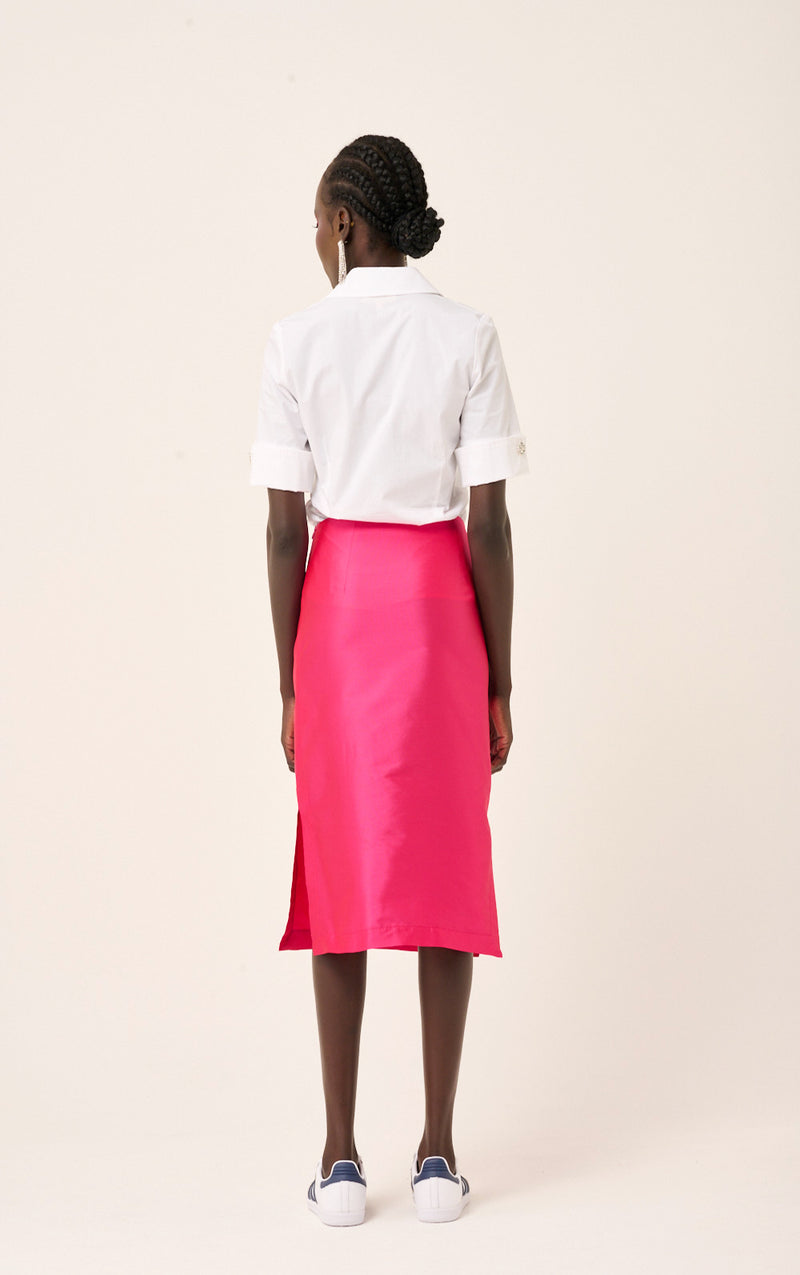 Taffeta Pencil Skirt