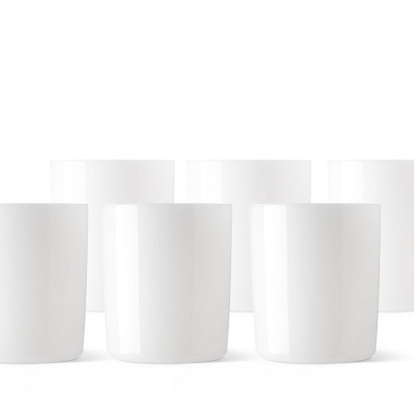 Glass Cup Set of 6 | Jade White